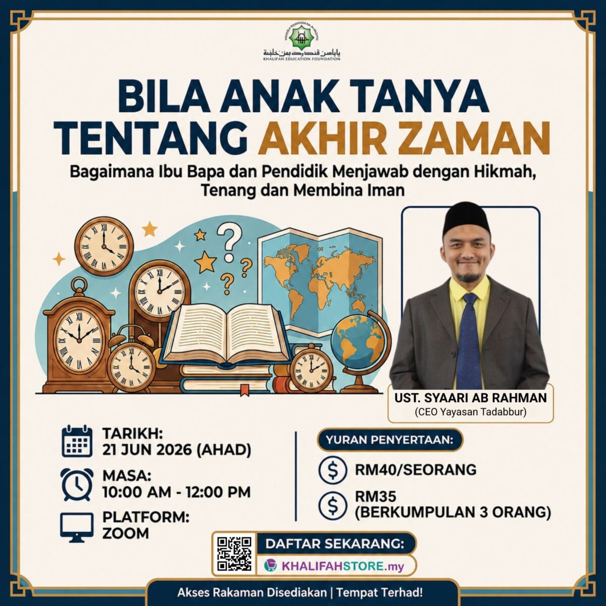 Poster Webinar Bila Anak Tanya Tentang Akhir Zaman
